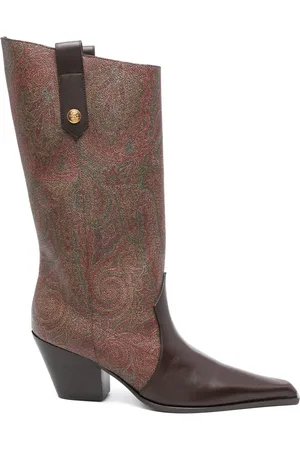 Etro 60 mm lædersko med paisley-jacquard