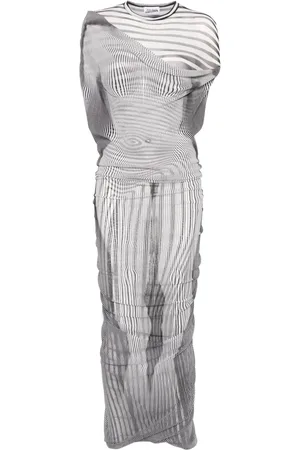 Jean Paul Gaultier Lang stribet kjole
