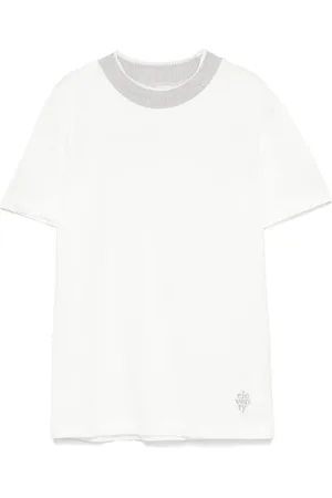 ELEVENTY T-shirt med kontrastkant