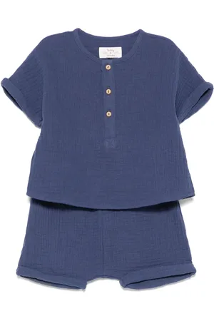 TEDDY & MINOU Sæt med T-shirt og shorts i tekstureret bomuld