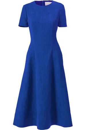 Carolina Herrera Midi kjole med korte ærmer og rund hals