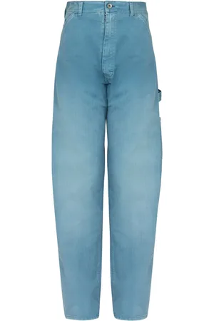 Maison Margiela Jeans med brede ben, broderet logo og sænket skridt