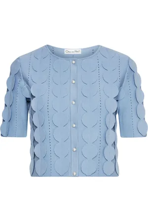 Oscar de la Renta Cardigan med geometrisk cirkelmønster