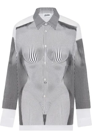 Jean Paul Gaultier Nålestribet The Petit Grand Krop Morphing skjorte