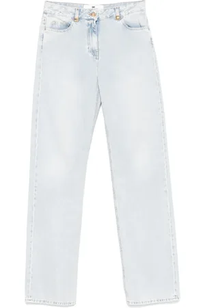 Elisabetta Franchi Brede jeans med logodetalje