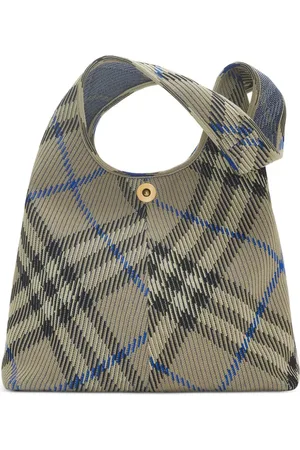 Burberry Lille strikket skuldertaske med tern