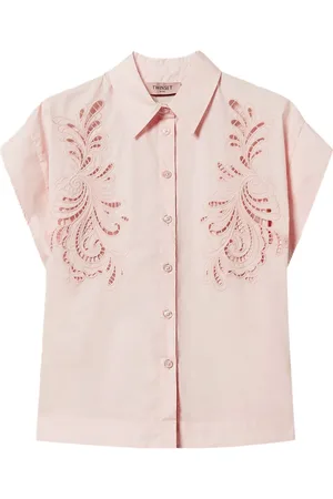 Twin-Set Skjorte i poplin med broderi