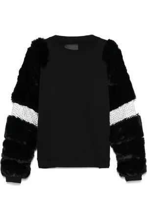 LOULOU Sweatshirt med ærmer i imiteret pels