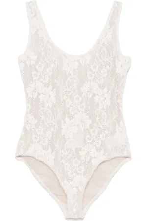 ZIMMERMANN Bodysuit med dyb udskæring og blonder
