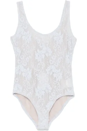 ZIMMERMANN Bodysuit med dyb udskæring og blonder