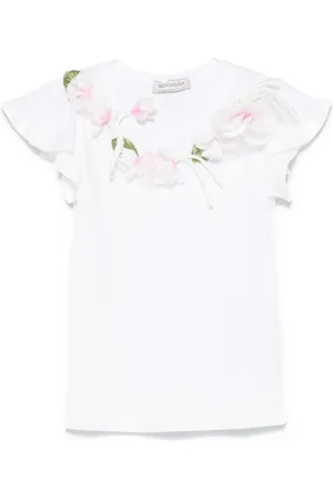 MONNALISA T-shirt med blomster-applikation