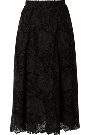 Erdem Midi nederdel med guipure-blonde