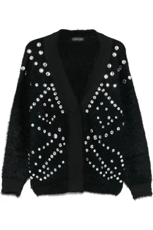 LOULOU Cardigan med krystaludsmykning