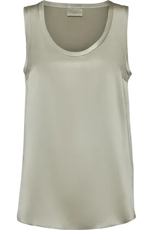 Brunello Cucinelli Vendbar tanktop i satin