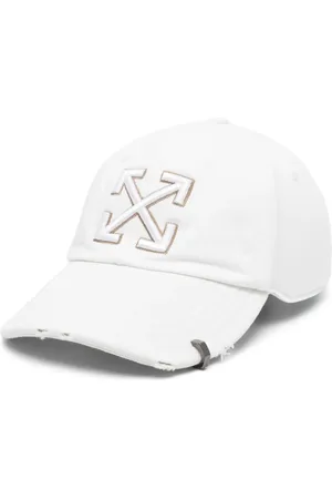 OFF-WHITE Baseballkasket i denim med slitageeffekt