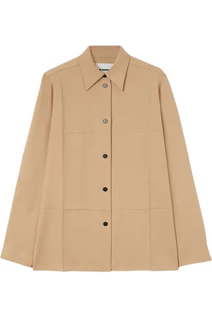 Jil Sander Langærmet gabardine-skjorte i uld