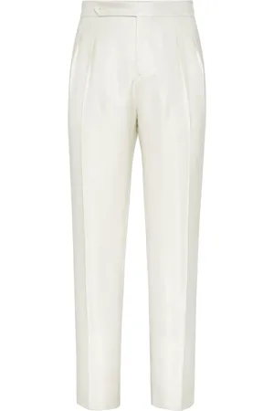 Brunello Cucinelli Tuxedo-bukser med plisseret detalje