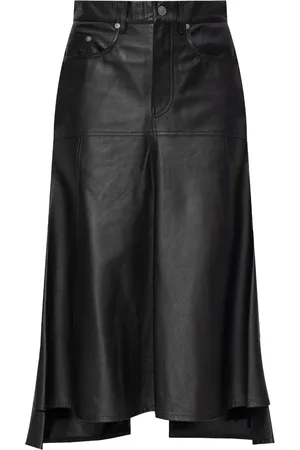 Victoria Beckham Midi-nederdel i læder med paneler