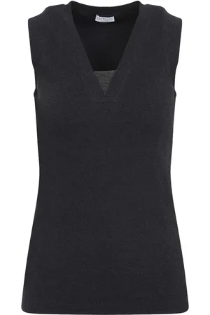 Brunello Cucinelli Monili-udsmykket vest i strik