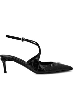 Philipp Plein Pumps med krokodilleeffekt og krydsede remme