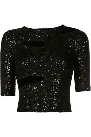 Gloria Coelho Cropped top med pailletudsmykning