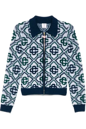 Casablanca Strikket cardigan med monogram og lynlås