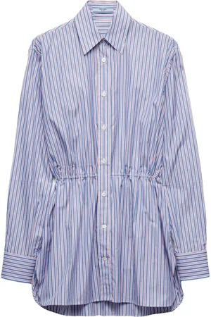 Prada Stribet skjorte i poplin