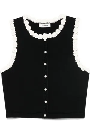 Sandro Blomstret tanktop i mesh