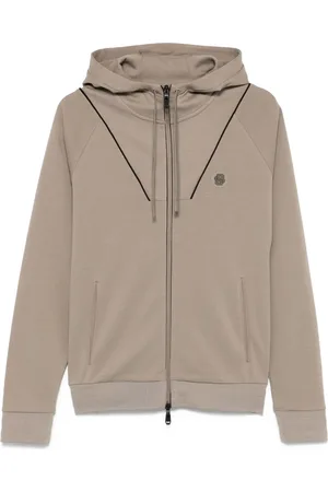 HUGO BOSS Hættetrøje med dobbelt B-monogram og lynlås