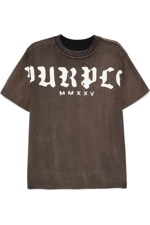 Purple Brand Worn gothic wordmark overdye t-shirt