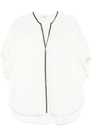 Brunello Cucinelli Bluse med Monili-kæde