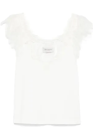 Ermanno Firenze Tanktop med blondekant