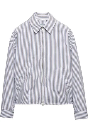 Prada Stribet jakke i poplin