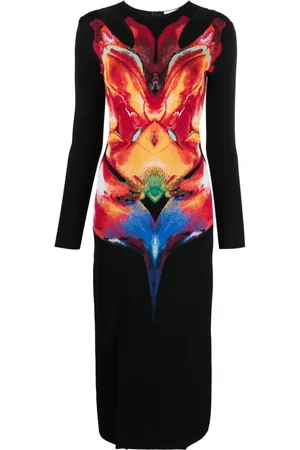 Alexander McQueen Solarised Orchid-kjole i jacquard