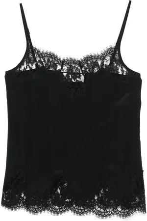 Ermanno Firenze Tanktop med blondekant