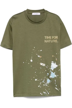 Paolo Pecora T-shirt med malingssprøjt-tryk