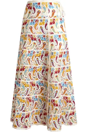 Etro Mellemlang nederdel i macramé med paisleytryk