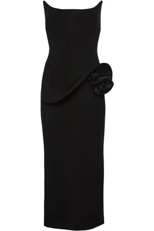 MAGDA BUTRYM Mellemlang bustier-kjole med blomstret applikation