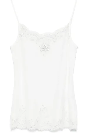 Ermanno Firenze Tanktop med blondekant