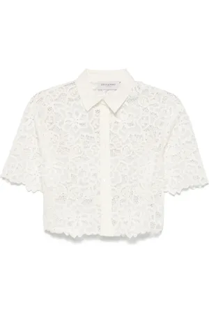 Ermanno Firenze Skjorte med blomster-broderi