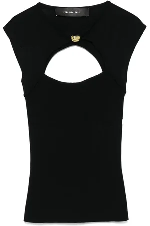 FEDERICA TOSI Top med broche-detalje