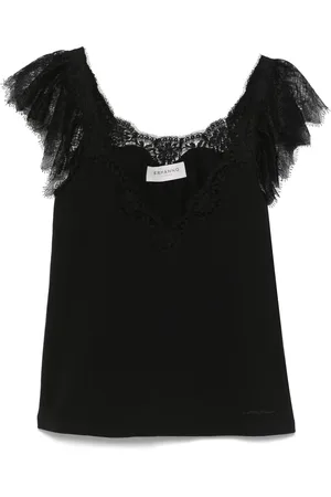 Ermanno Firenze Tanktop med blondekant