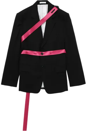 Helmut Lang Blazer i jomfru-uld med sikkerhedsbælte
