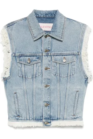 VALENTINO GARAVANI Denimvest med frynset kant