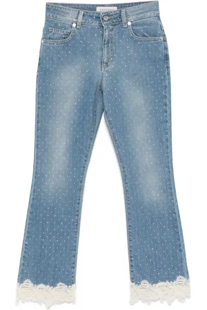Ermanno Firenze Jeans med rhinsten-udsmykning