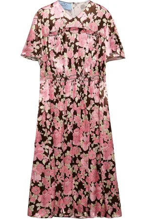 Prada Kjole i satin med broderi