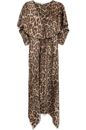 Stella McCartney Midi kjole med leopardtryk