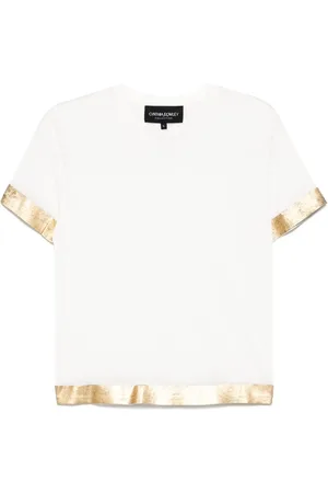 Cynthia Rowley T-shirt med folie-kant