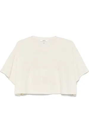 Chloé T-shirt med logoapplikation