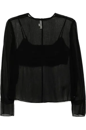 Vince Bluse i chiffon med blondedetalje